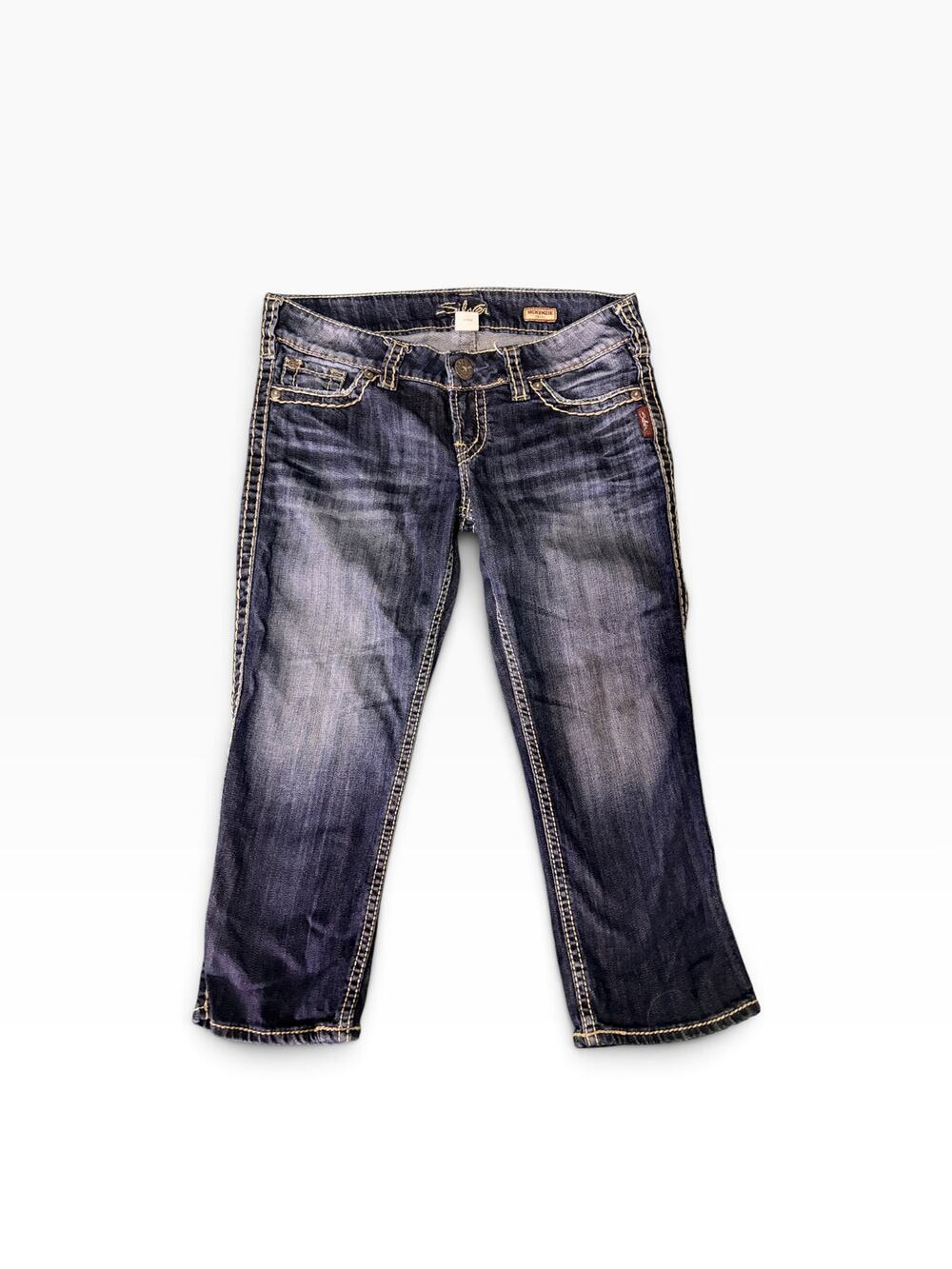 Silver Jeans Co. "McKenzie" Thick Stitch Denim Capri Jeans